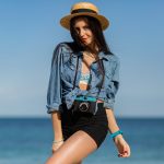 Outdoor summer fashion portrait of gorgeous sexy woman